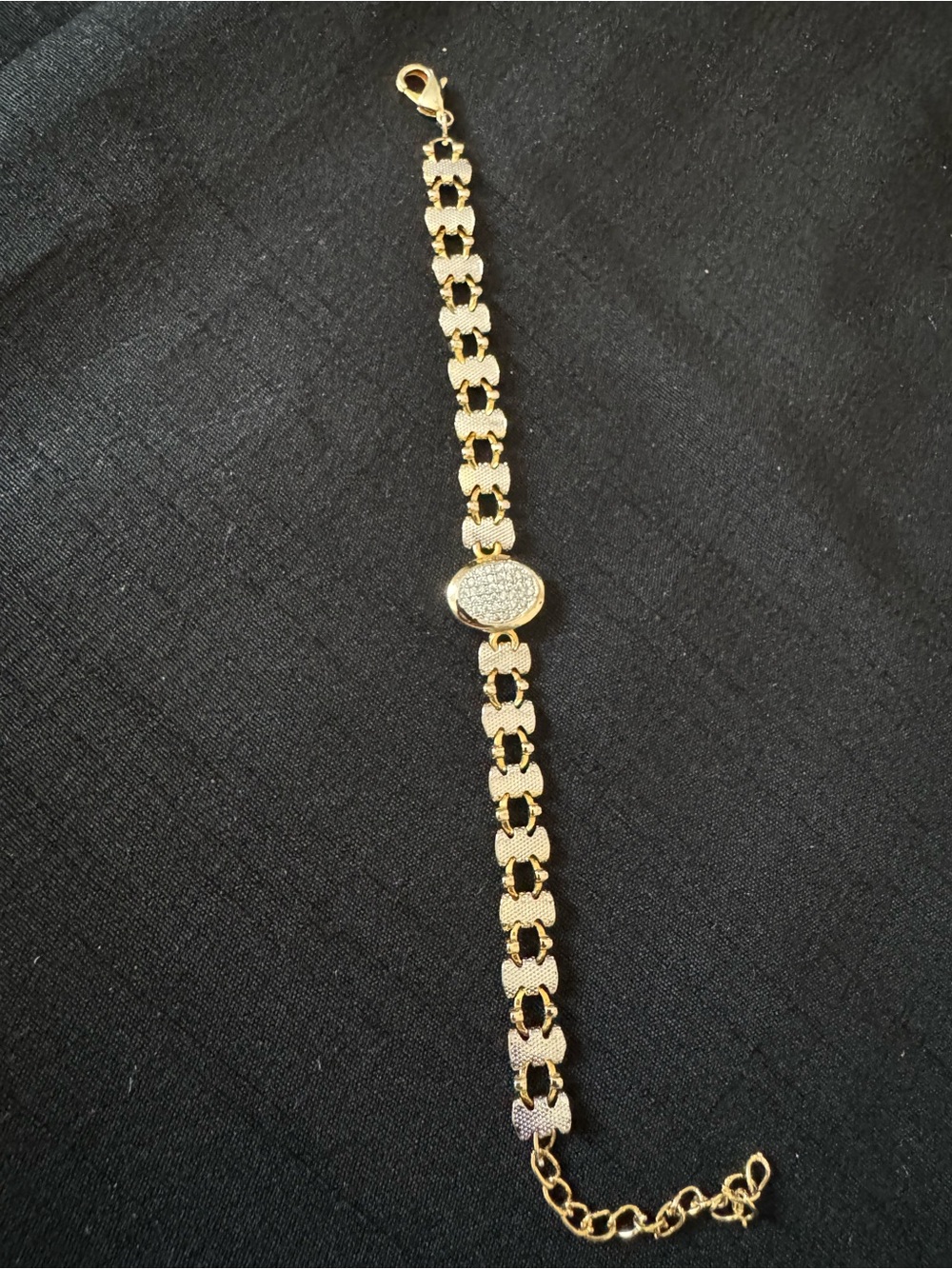 Gold-Tone Pavé Oval Center Bracelet - Women Jewelry